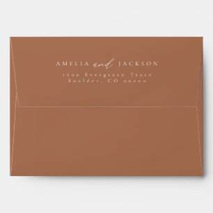 Modern Boho Terracotta Return Address Envelope