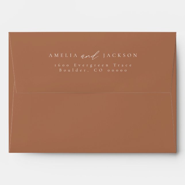 Modern Boho Terracotta Return Address Envelope (Back (Top Flap))