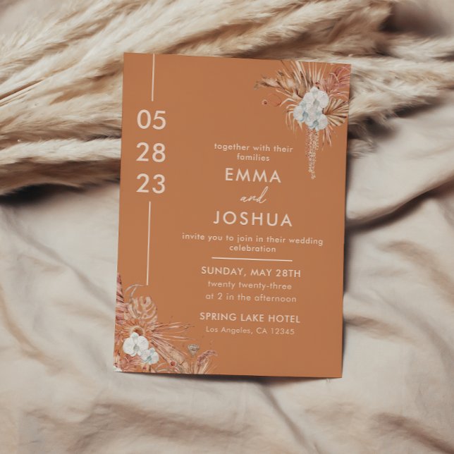 Modern Boho Terracotta Wedding Invitation (Creator Uploaded)