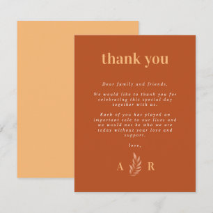 Modern Boho Terracotta Wedding Thank You
