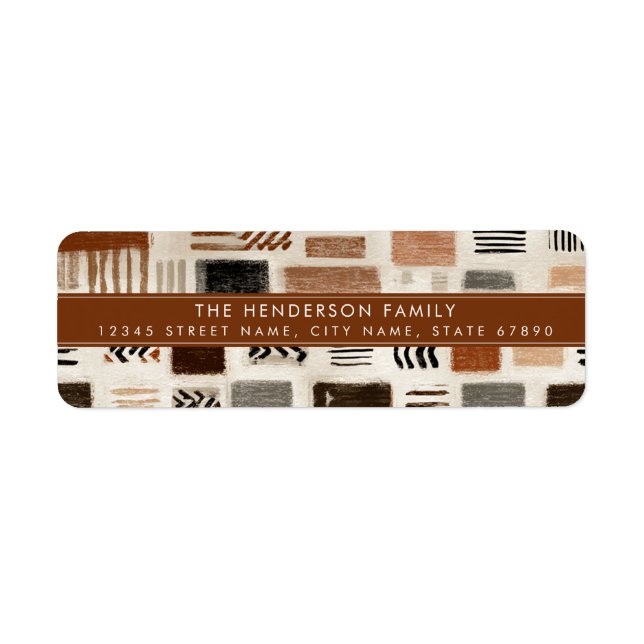 Modern Boho Texture Return Address Labels (Front)