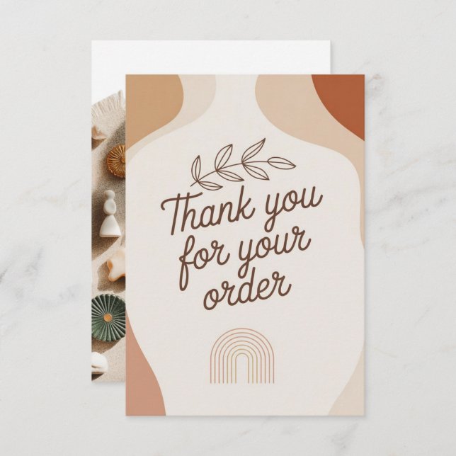 Modern Boho Thank You Card for Small Business Pack (Front/Back)