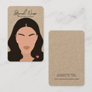 Modern Boho Trendy Woman Stud Earrings Display Business Card
