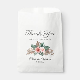 Modern Boho Tropical Foliage Wedding Thank You Fav Favour Bags