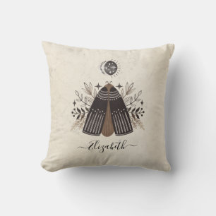 Modern Boho Vintage Butterfly Moth Cushion