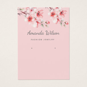 Modern boho watercolor floral earring display card