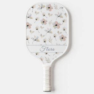Modern Boho Watercolor Floral Pickleball Paddles