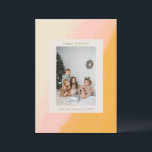 Modern Boho Watercolor Pink Yellow Photo Holiday Card<br><div class="desc">Modern Boho Watercolor Pink Yellow Christmas Photo Holiday Card</div>