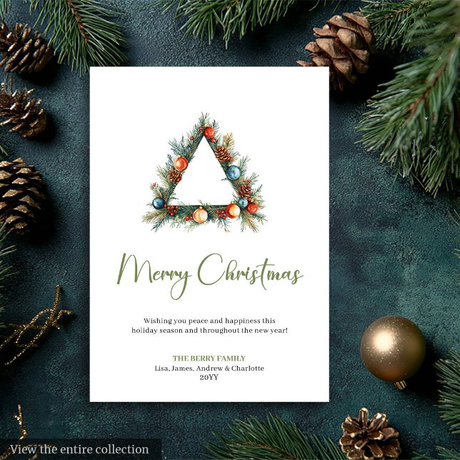 Modern Boho Watercolor Rustic Christmas Greeting Holiday Card (Modern Boho Watercolor Rustic Christmas Greeting Holiday Card)