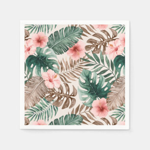 Modern Boho Watercolor Tropical Floral  Napkin