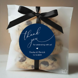 Modern Boho Wedding Cute Heart Thank You Gifts  Classic Round Sticker