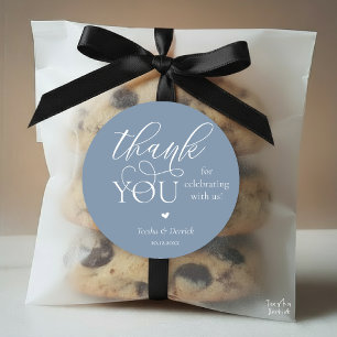 Modern Boho Wedding Cute Heart Thank You Gifts  Classic Round Sticker