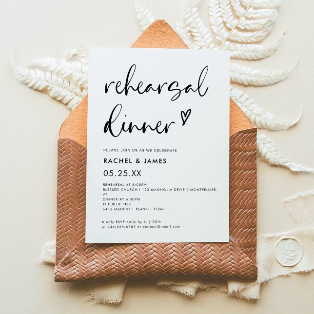 Modern Boho Wedding Rehearsal Dinner Invitation (Creator Uploaded)