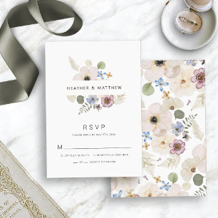Modern Boho Wedding RSVP Card