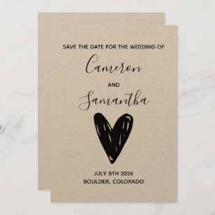 Modern boho wedding save the date