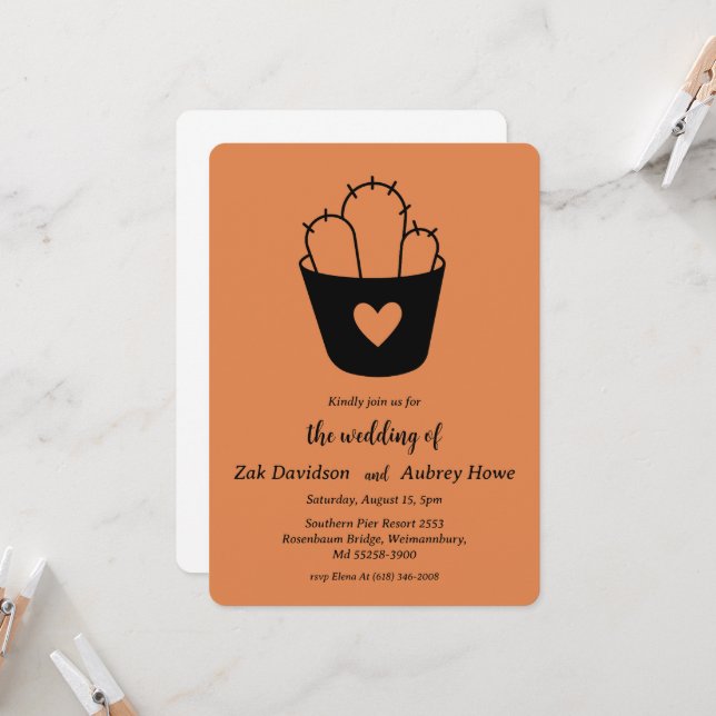 Modern boho western wedding invitations (Front/Back In Situ)