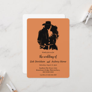 Modern boho western wedding invitations