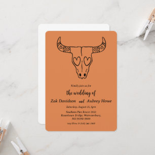 Modern boho western wedding invitations