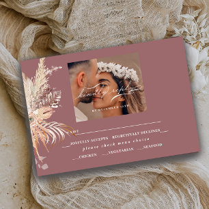 Modern Boho Whimsical Calligraphy RSVP Enclosure Card