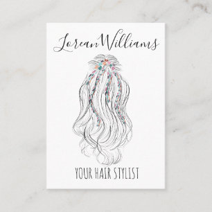 Modern Boho Wildflower Bridal Hair Stylist Floral  Business Card