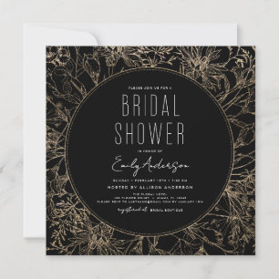 Modern Boho Wildflower Bridal Shower Elegant  Invitation