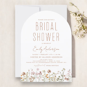 Modern Boho Wildflower Bridal Shower Elegant Invitation