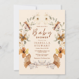 Modern Boho Wildflower Elegant Baby Shower Invitation