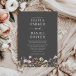 Modern Boho Wildflower Minimalist Wedding  Invitation<br><div class="desc">Celebrate your love with this modern boho wildflower minimalist wedding invitation, featuring delicate watercolor wildflowers paired with clean, contemporary typography. The design blends natural bohemian charm with minimalist elegance, making it perfect for garden, rustic chic, vineyard, or outdoor weddings. Fully customisable with your details and professionally printed for a polished,...</div>