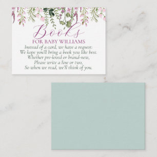 Modern Boho Wildflowers Baby Shower Books for Baby Enclosure Card