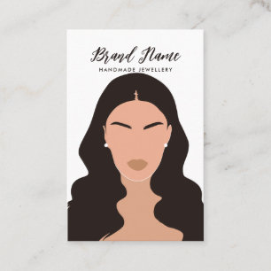 Modern Boho Woman Earrings Display Business Card