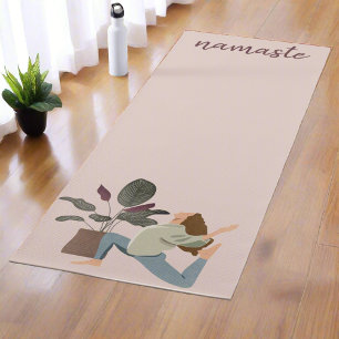 Modern Boho Women Movements Namaste Yogi Plants Yoga Mat