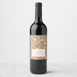 Modern Boho Yellow Floral Rehearsal Dinner Custom Wine Label