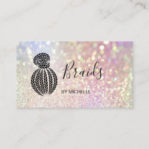 Modern Bokeh Holograph Hair Braider, Braids Busin Business Card