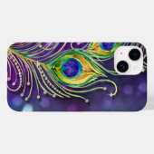 Modern Bokeh Sparkle Peacock Feathers Jewels Case-Mate iPhone Case (Back (Horizontal))