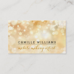 MODERN BOKEH whimsical stylish gold black Business Card