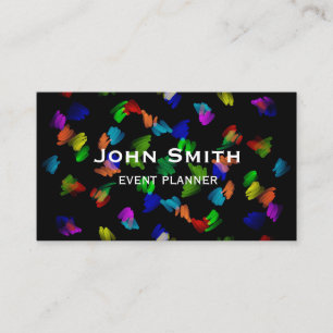 modern bold abstract bright paint strokes business card