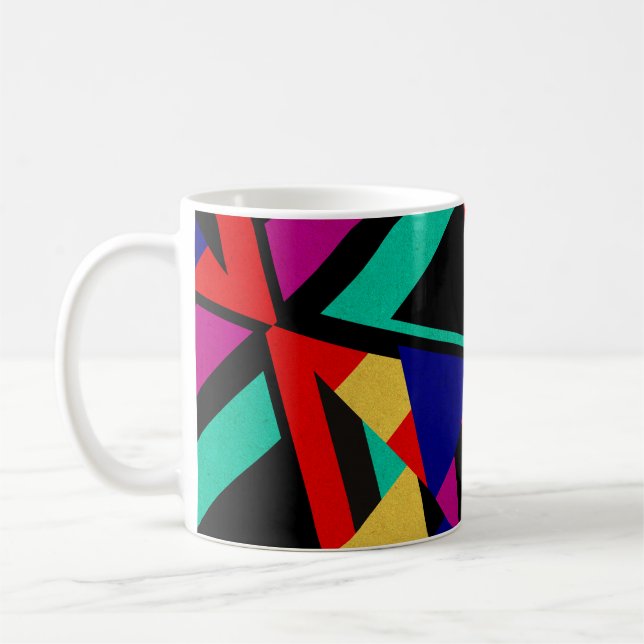 Modern Bold Abstract Colours Coffee Mug (Left)