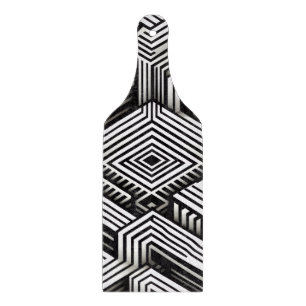 Modern bold Abstract Monochrome Geometric Pattern Cutting Board