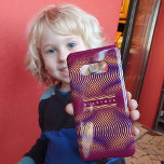 Modern Bold Abstract Purple Unique Trippy Custom Samsung Galaxy Case<br><div class="desc">This psychedelic geometric pattern is the perfect way to add a little artistry and style accessories and homee with your name or initials. The main colors on this unique model come from purple which transitions into golden shades before fading out The moiré effect of this design gives an amazing illusion...</div>