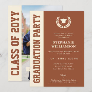 Modern Bold and Elegant Grad Photo Graduation Invitation