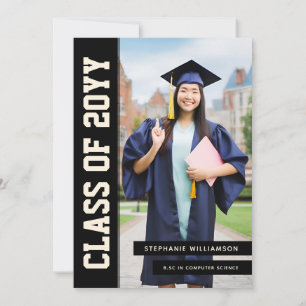 Modern Bold and Elegant Grad Photo Graduation Invitation