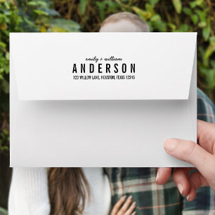Modern Bold and Script Names Return Address Envelope