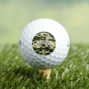 Modern Bold Army Camo Monogram   Custom Name Golf Balls