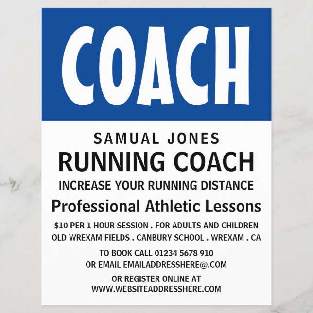 Modern Bold, Athletics Lesson Advert Flyer (Front)