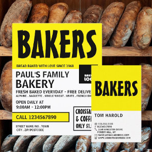 Modern Bold, Bakers, Bakery Store Business Card
