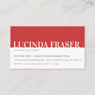 MODERN BOLD BAND minimal simple red grey Business Card