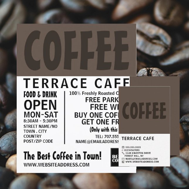 Modern Bold Barista, Café, Coffeehouse Advertising Flyer (Creator Uploaded)