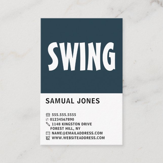 Modern Bold, Baseball Player, Coach Business Card (Front)