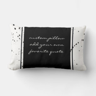 modern bold black and white add your text  lumbar cushion