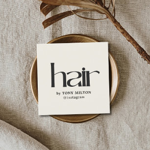 Modern Bold Black Old White Hair Salon Square Business Card